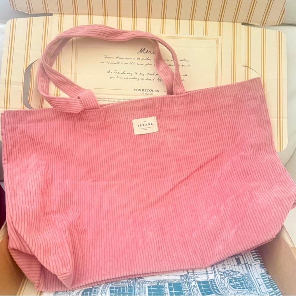 New Sézane Pink Tote - Limited edition, corduroy